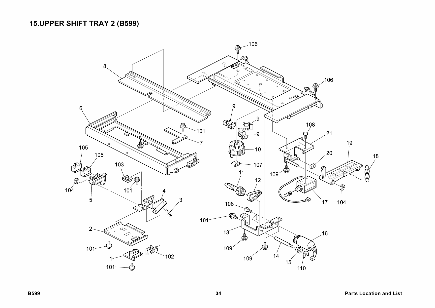 RICOH Options B599 2-TRAY-FINISHER-SR920-SR960 Parts Catalog PDF download-3